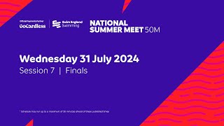 GoCardless Swim England National Summer Meet 2024 50m  Session 7  Finals  1800 [upl. by Sillyrama]