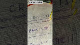 3 easy embroidery stiches tutorial shorts youtubeshorts tutorial embroidery stich viralvideo [upl. by Eitsym130]