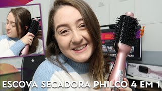 ESCOVA SECADORA PHILCO 4 EM 1 1300W BIVOLT É BOA UNBOXING E TESTE COMPLETO [upl. by Nikaniki]