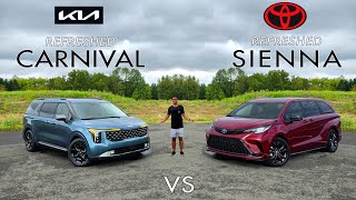 FAMILY KINGS  2025 Toyota Sienna Platinum vs 2025 Kia Carnival SXP Comparison [upl. by Tiras]