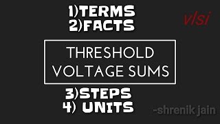 THRESHOLD VOLTAGE sums MOS transistorPMOSNMOS VLSI [upl. by Nelson]