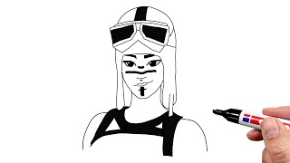 How to Draw Renegade Raider From Fortnite [upl. by Gerti]