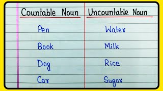 Examples of Countable and Uncountable Nouns  Countable and Uncountable Nouns  English Grammar [upl. by Duwalt]