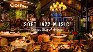 Soft Jazz Music amp Cozy Night Cafe Ambience for WorkStudying ☕ Smooth Piano Jazz Instrumental Music [upl. by Aver]