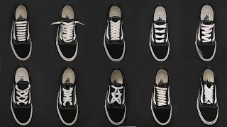 10 NEW WAYS HOW TO LACE YOUR VANS OLD SKOOL  SHOE LACING [upl. by Aisatan]