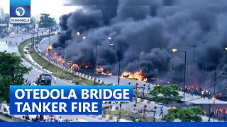 Lagos Fire Fuel Laden Tanker Explodes On Otedola Bridge [upl. by Leo]