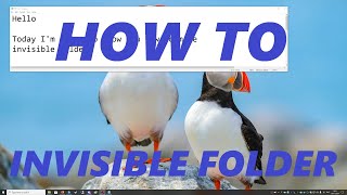 How to create an INVISIBLE FOLDER in Windows 1011 [upl. by Angelle]