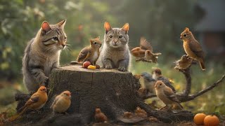 Cat TV Squirrel Picnic  Birds and Squirrels Everywhere ⭐ 24 HOURS ⭐ [upl. by Sallee334]