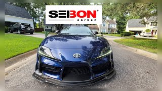 Seibon Carbon lip installation on Supra A90 [upl. by Annotahs576]