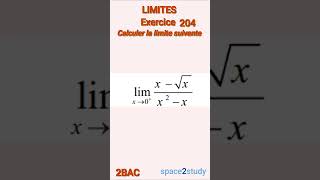 Exercice 204 Limites 2BAC Maths [upl. by Rexfourd]