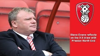 Steve Evans praise for his Rotherham United team after the 33 draw with Preston North End [upl. by Lairret]