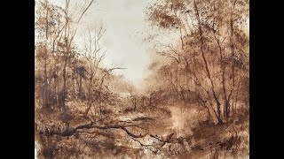 Beginner Tonalist Watercolor Landscape Tutorial Monochrome Cotman Vandyke Brown [upl. by Malonis]