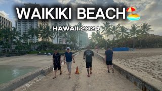 Waikiki Beach in Honolulu Hawaii 4k Walking Tour  HAWAII Oahu [upl. by Nithsa]