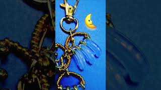 🌙Crescents🥐 Key charm wi glass cresent beads in silky blue🩵amp💛Miyuki seedsOn a swivel💥clasp [upl. by Shrier]