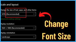 How to Change Font Size in Windows 10  Change Font Size on Windows 2022 [upl. by Ecinej]