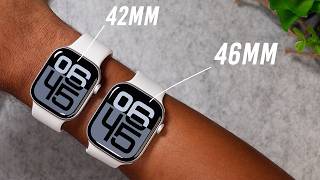 Apple Watch Series 10  Größenvergleich 42 mm vs 46 mm am Handgelenk [upl. by Reyem]