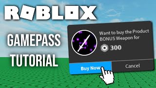 Roblox Tutorial  How to make and use Gamepasses [upl. by Ecienal]