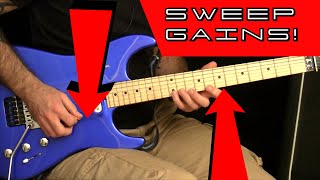 Speed up your Sweep Picking  How to Play Guitar Faster episode 13 [upl. by Dyna]