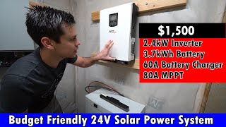 Budget Friendly 24V Solar System 24kW Inverter 2kW Solar Array MPPT and 60A Charger 1500 [upl. by Bailie]