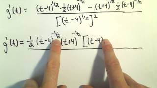 Quotient Rule to Find a Derivative  Simplifying [upl. by Hailee]