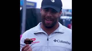 Bubba Wallace scores the local food a 92  shorts  NASCAR [upl. by Kenleigh358]