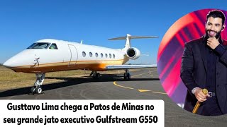 Gusttavo Lima chegando em seu Gulfstream G550 no Aeroporto de Patos de Minas  MG [upl. by Salvay445]