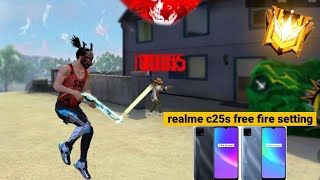 4GB RAM Mobile Best ⚙️ realme c25s free fire headshot settings 1Tap headshot Best DPI Settings [upl. by Venu]