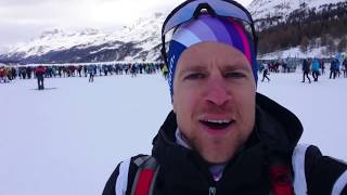 Worldloppet Race Reporter Philipp at the Engadin Skimarathon 2019 [upl. by Inaej487]