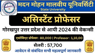 Assistant Professor Vacancy 2024  Gorakhpur Uttar Pradesh  Associate Professor  Salary 57700 [upl. by Ethe]