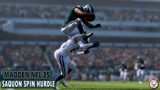 Saquon Barkley Spin Hurdle In MADDEN 25 With Different Angles [upl. by Gula]