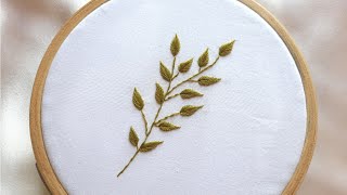 Easy leaf stitches  Small leaf embroidery  Embroidery for beginners [upl. by Eahc]