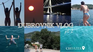 DUBROVNIK CROATIA VLOG pt2 a day on the sail boat beach dinner [upl. by Wolfort]