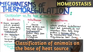 thermoregulation in animals class 12  mechanism of thermoregulation in animals in hindi and urdu [upl. by Nosyarg793]