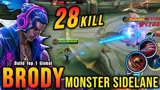 28 Kills Brody The Real Monster Marksman  Build Top 1 Global Brody  MLBB [upl. by Willis]