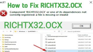 How to fix windows 71011 RICHTX32OCX dll windows fix [upl. by Ylus676]