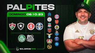 PALPITES DE FUTEBOL PARA HOJE 08 10 2023 DOMINGO  BILHETE PRONTO  Boleiros Tips [upl. by Lavine]