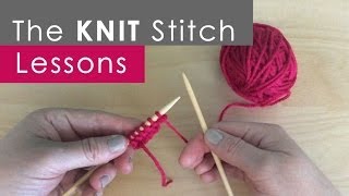 How to Knit the KNIT Stitch Knitting Lessons for Beginners [upl. by Ecnerual]