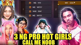 3 RANDOM WORLDCHAT NG PRO GIRLS CALL ME NOOB  GARENA FREE FIRE [upl. by Rizzo]