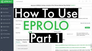 How To Use EPROLO Dropshipping Part 13 [upl. by Danielson]