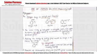 Class 74 Structure Activity relationship SAR of NSAIDs  Medicinal Chemistry 01  BPharmacy [upl. by Ailin]