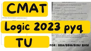 CMAT exam preparation Past year question solution 2023 logical reasoning CMAT Preparation [upl. by Netneuq817]