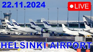 SNOW 🔴 LIVE Helsinki Airport Plane Spotting EFHKHEL [upl. by Homovec]