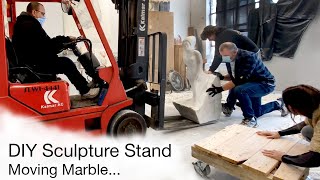 DIY Sculpture Stand for Moving Marble  Modern Athena Sculpture [upl. by Dagney]