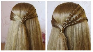 Coiffure facile à faire soi même avec tresse 💥 Coiffure pour tous les jours cheveux mi long  long [upl. by Eldnik]