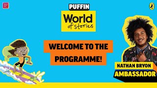 Nathan Bryon welcome to programme  Puffin World of Stories [upl. by Evanne]