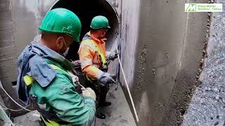 Betontrenntechnik im Abwasserschacht Seilsäge Wandsäge Kernbohrungen Abbruchroboter [upl. by Enilecram]