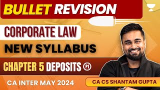 Deposits  Chapter 5  Part 1  Corporate Law  CA Inter May24  CA CS Shantam Gupta [upl. by Eicyal]