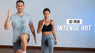 10 Min Intense HIIT Workout For Fat Burn  ALL STANDING No Equipment No Repeats [upl. by Johannessen]