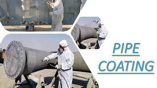 PIPE COATING l OILANDGAS l ARAMCOREFINERY l SAUDIARABIA l SANDBLASTING [upl. by Carolann296]