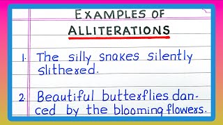 Examples of Alliterations  5  10 Examples of Alliteration in English [upl. by Kyd]